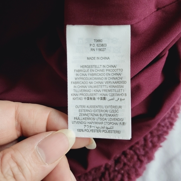 Boden Burgundy Elgin Borg Fleece Toggle Jacket - Picture 9 of 12
